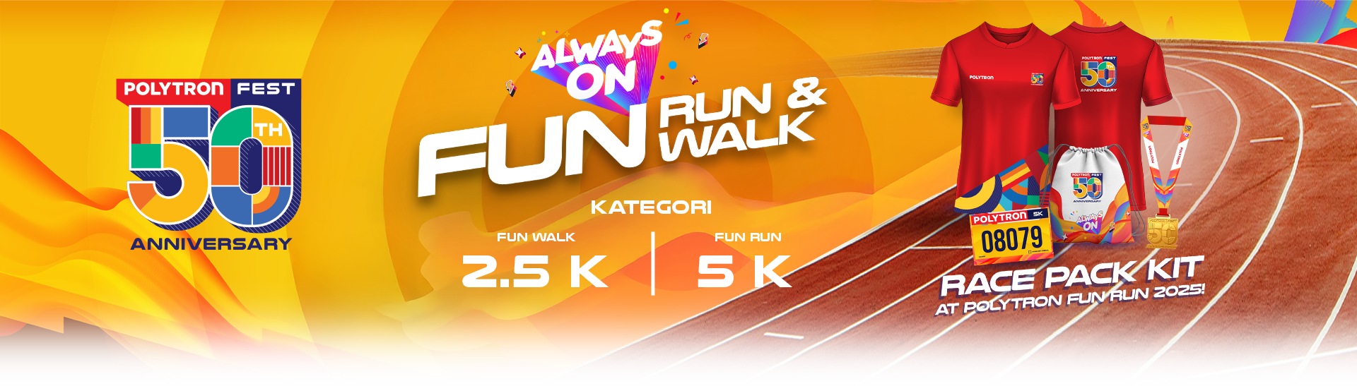 race pack fun run and fun walk polytron anniversary 25025