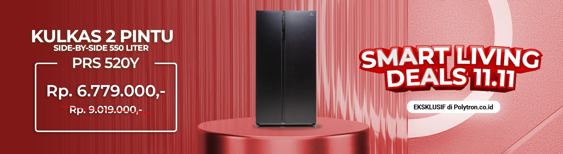 promo kulkas side by side eksklusif polytron.co.id 11.11 2025