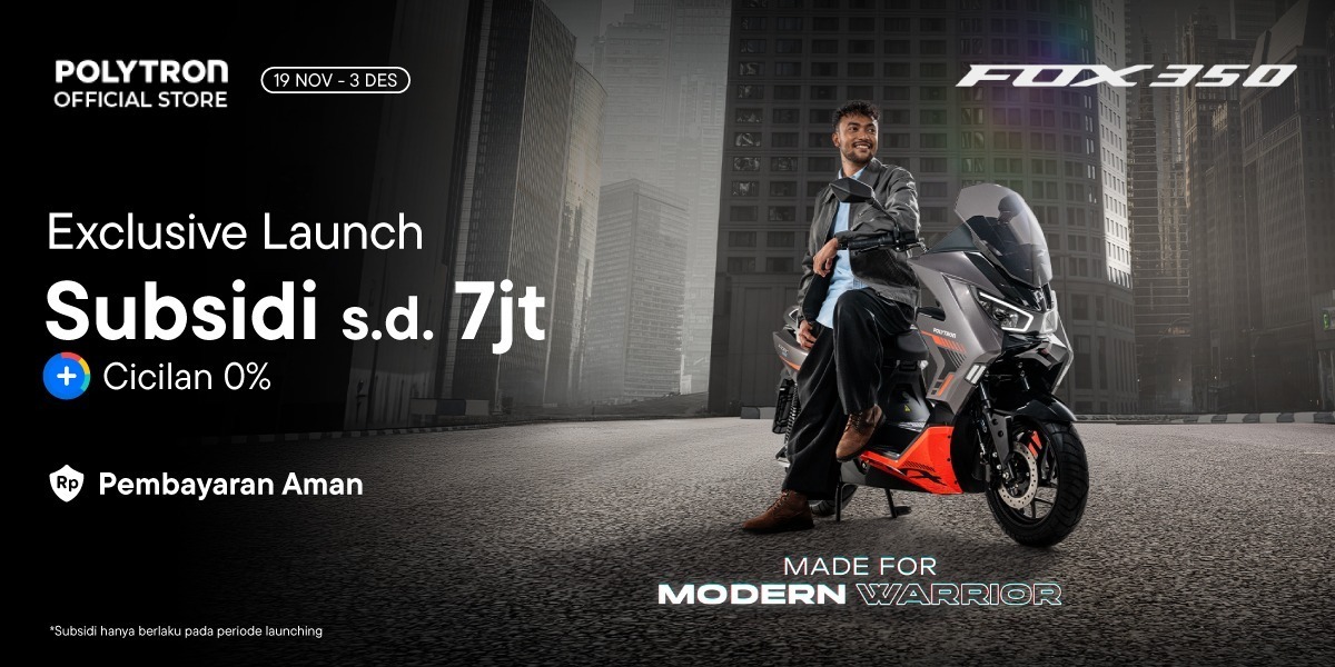 promo eksklusif launch motor listrik polytron fox 350 x blibli
