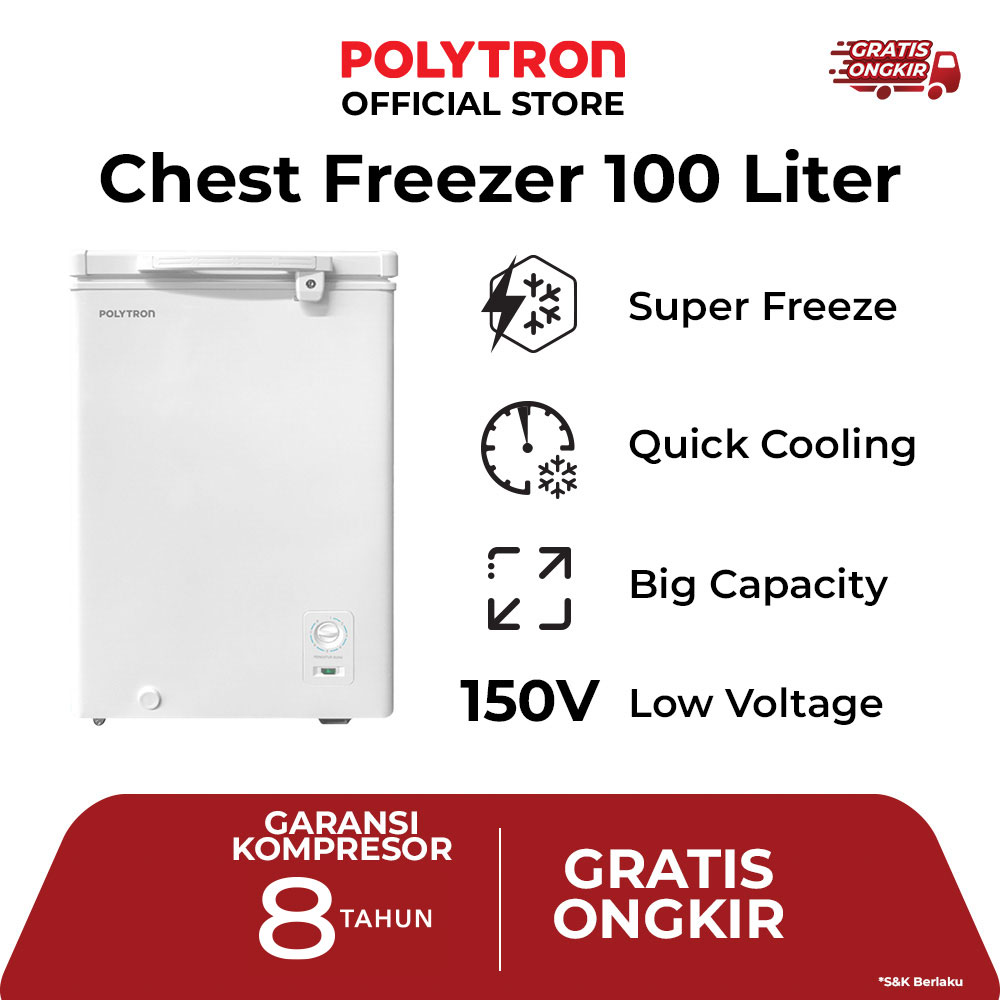 chest freezer 100 liter polytron pcf 118