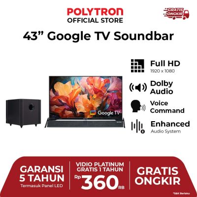 smart google tv 43 inch pld 43bg9058 with soundbar