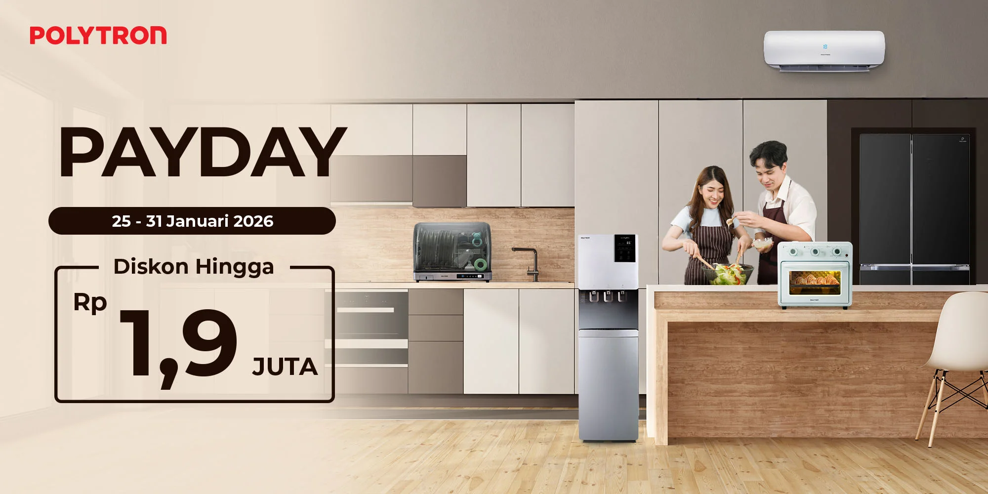 promo payday polytron kulkas mesini cuci ac oven listrik januari 2026