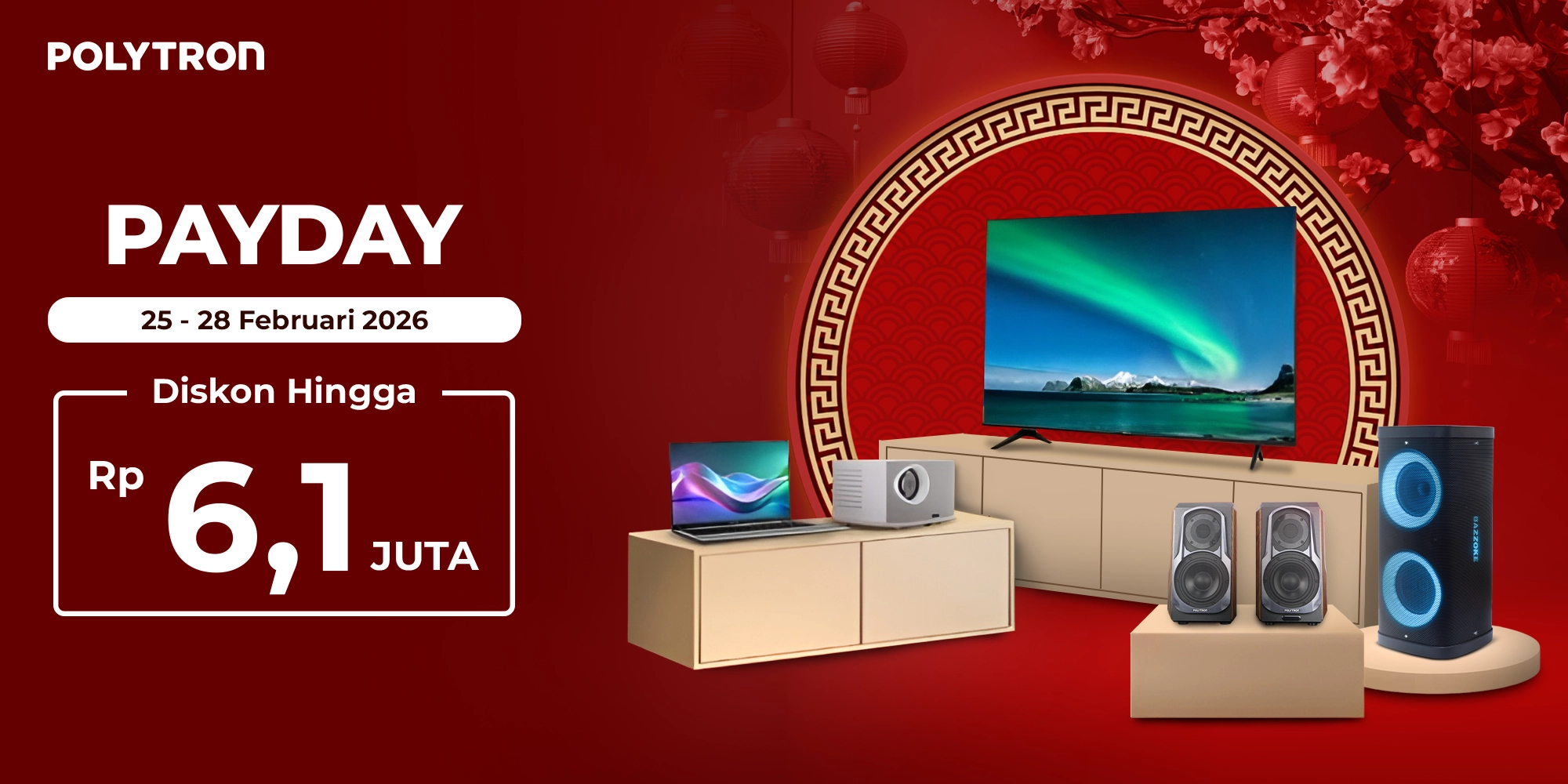 promo payday polytron tv speaker laptop januari 2026