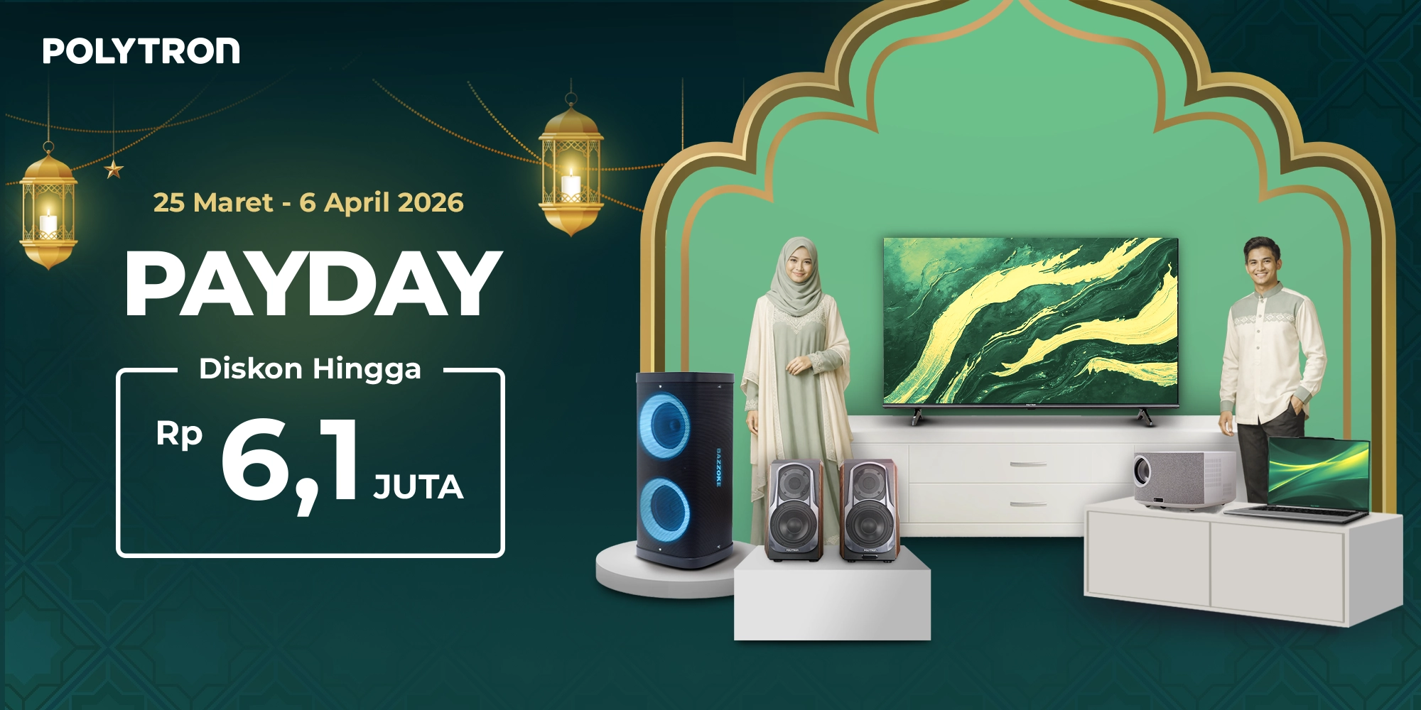 promo payday polytron tv speaker laptop januari 2026