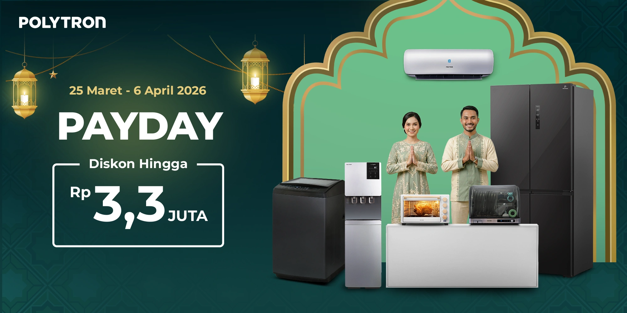 promo payday polytron kulkas mesini cuci ac oven listrik januari 2026