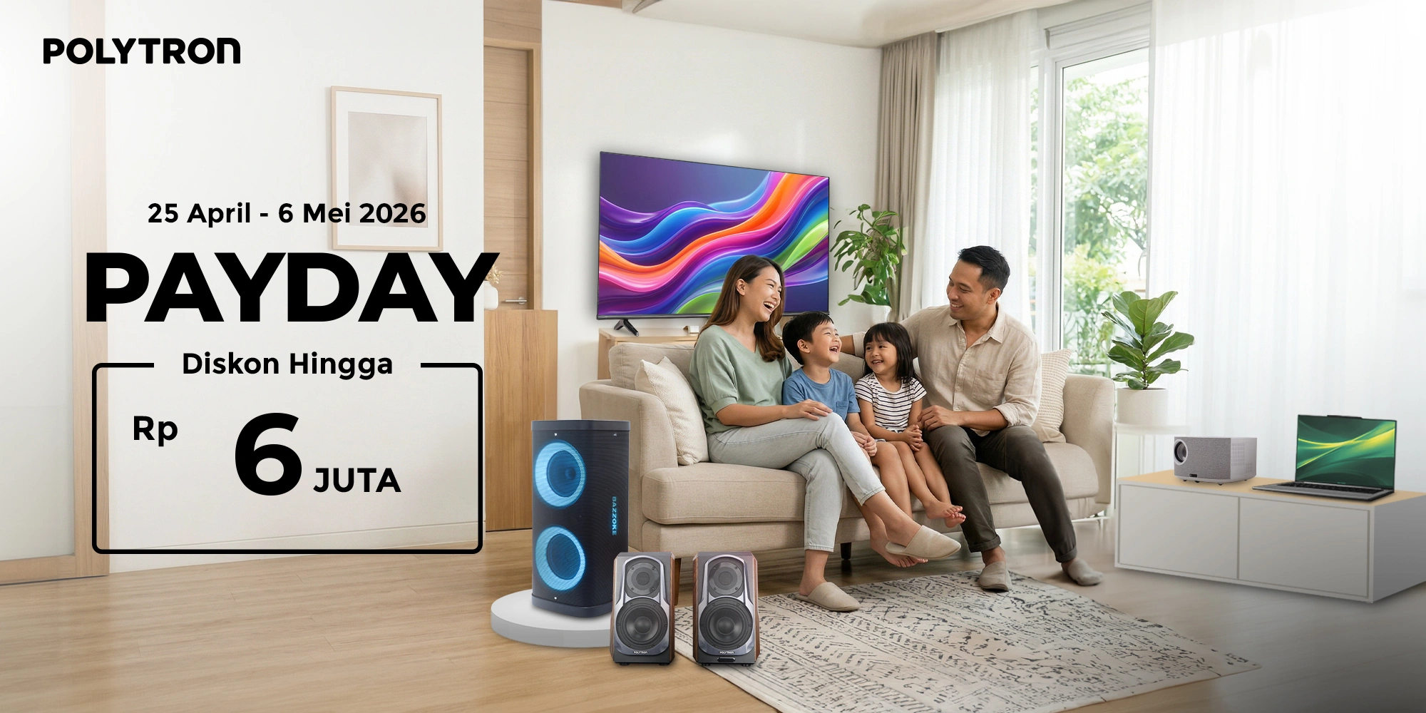 promo payday polytron tv speaker laptop januari 2026