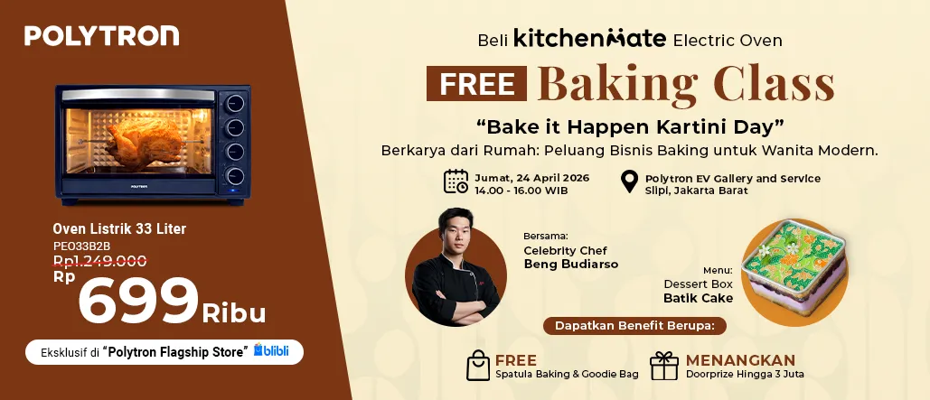 bake it happen baking class oven listrik polytron