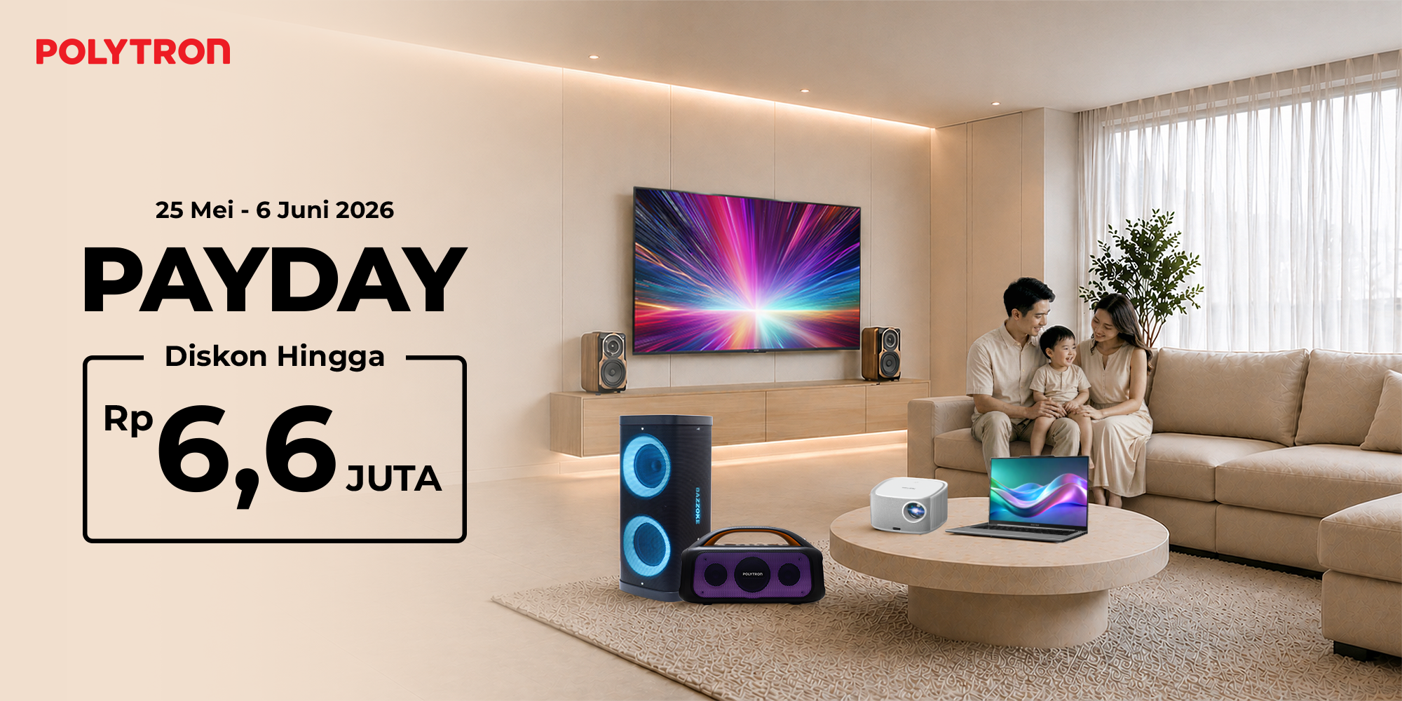 promo payday polytron tv speaker laptop januari 2026