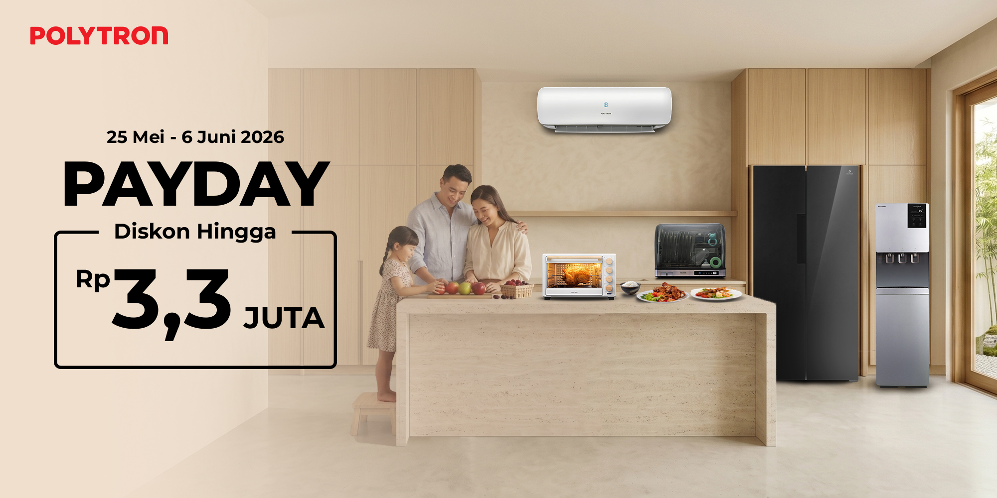 promo payday polytron kulkas mesini cuci ac oven listrik januari 2026
